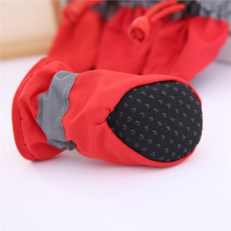 4pcs Antiskid Puppy Shoes Waterproof Winter Pet Dog Anti slip Rain