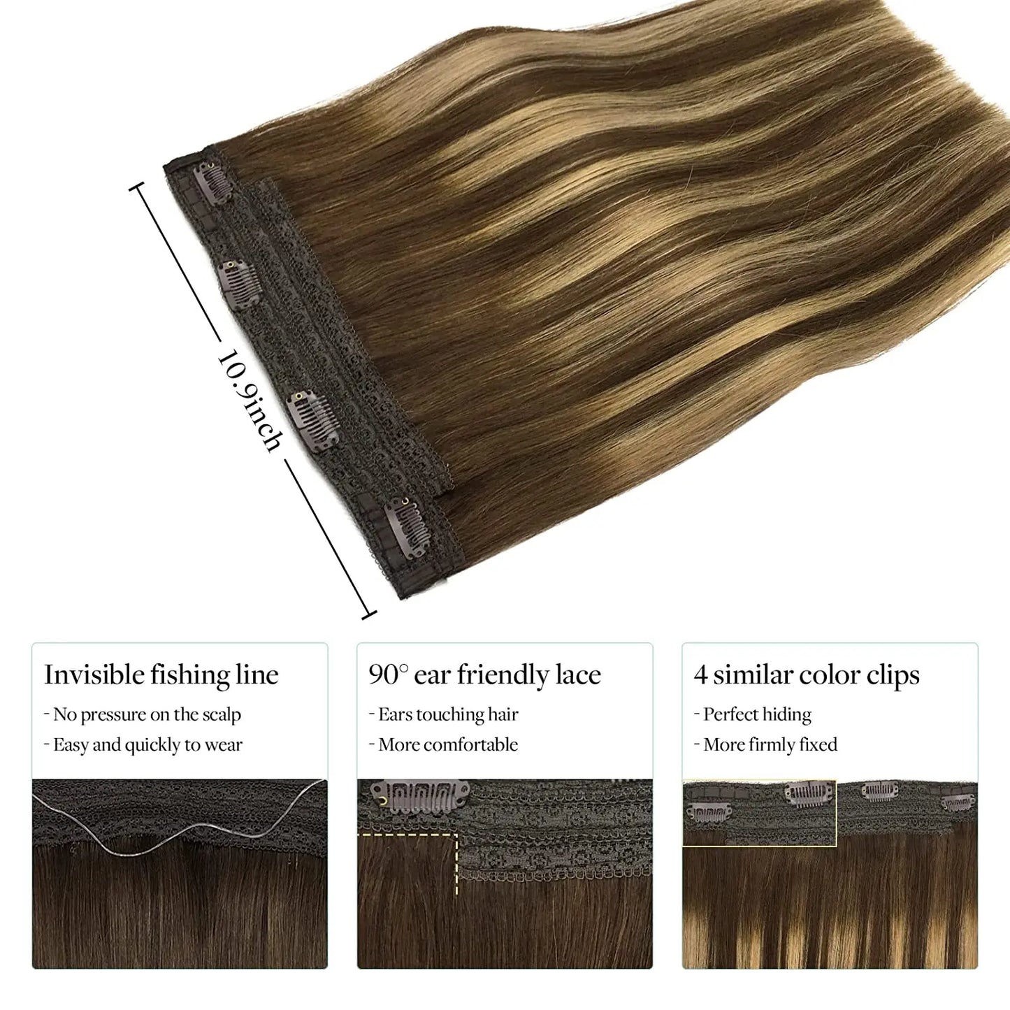 Wire Hair Extension Ombre Wire Real Human Hair Extensions Natural Remy