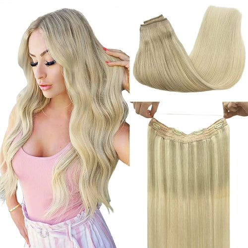 Wire Hair Extension Ombre Wire Real Human Hair Extensions Natural Remy