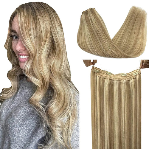 Wire Hair Extension Ombre Wire Real Human Hair Extensions Natural Remy