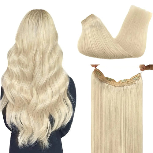 Wire Hair Extension Ombre Wire Real Human Hair Extensions Natural Remy