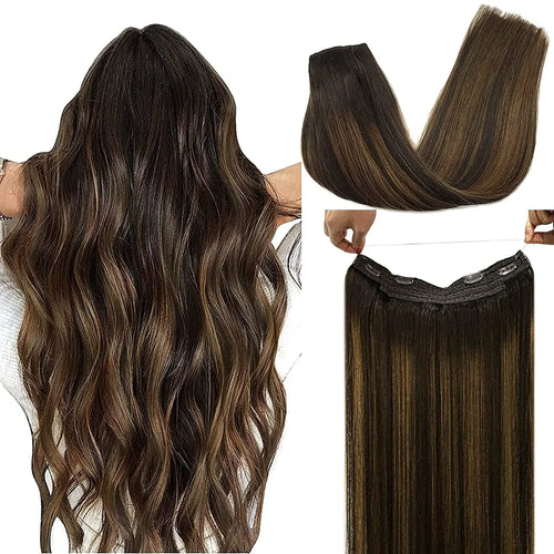 Wire Hair Extension Ombre Wire Real Human Hair Extensions Natural Remy
