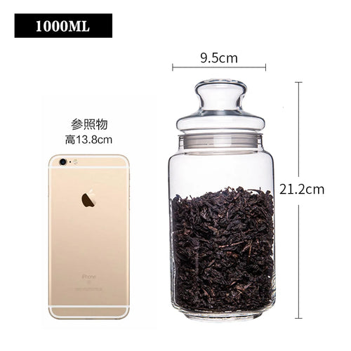 Transparent Glass Sealed Jar Candy Tea Grain Coffee Beans Snacks Spice