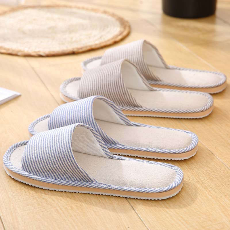 Home Slippers Flip Flops Flax Slippers Indoor Bedroom Women House