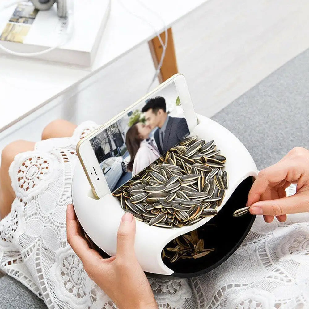 Creative Household Lazy Snack Bowl Plastic Double-Layer Storage Plate