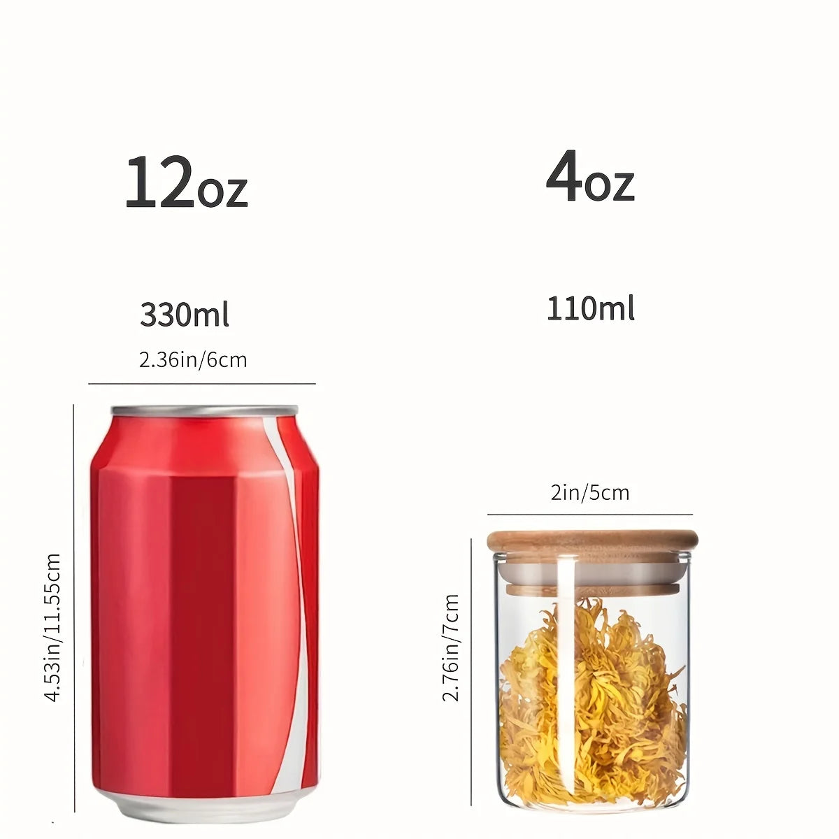12packs Sealed Storage Jars, Glass Candy Jars With Lids With Bamboo