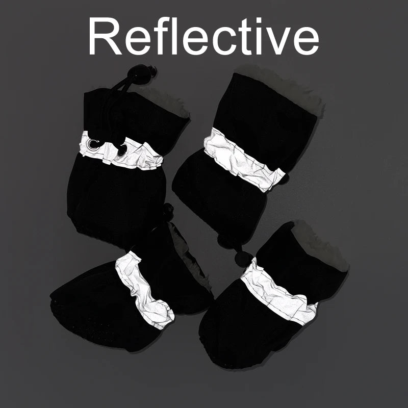 4pcs/set Waterproof Winter Pet Dog Shoes Anti-slip Rain Snow Boots
