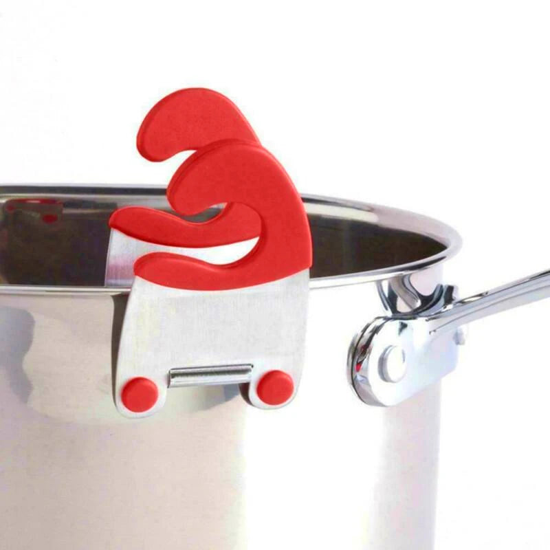 1Pcs Stainless Steel Pot Side Clips Anti-scalding Spoon Holder Kitchen