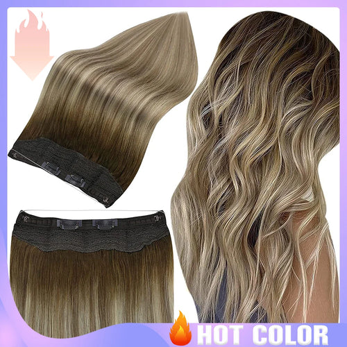 Full Shine Fish Line Hair Extensions Invisible Thread Hair Extension