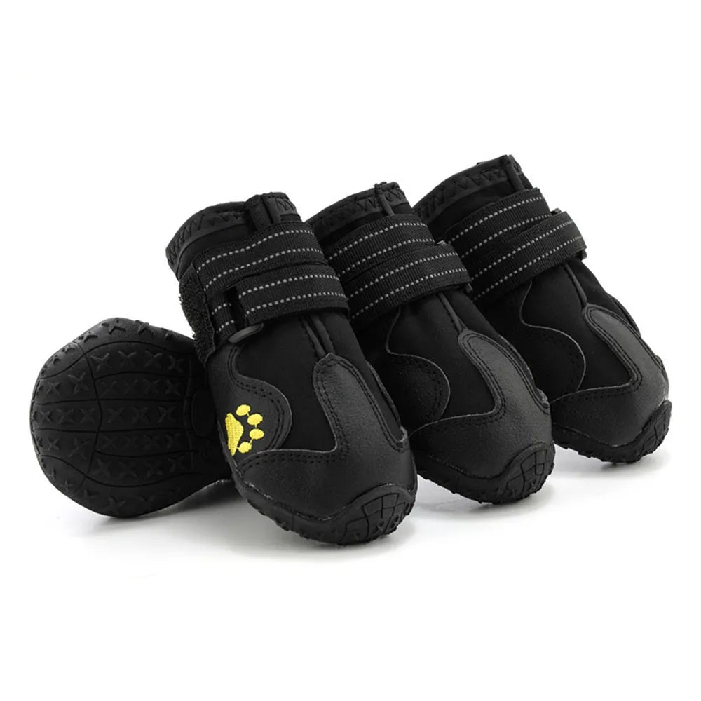 4pcs/set Pet Dog Shoes Reflective Waterproof Dog Boots Warm Snow Rain