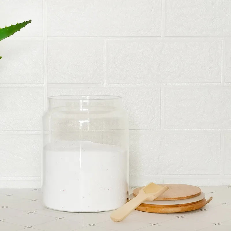 1 Gallon Glass Storage Jars for Laundry and Bathroom Clear Round Flour
