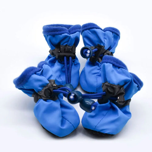 4pcs/set Waterproof Winter Pet Dog Shoes Anti-slip Rain Snow Boots