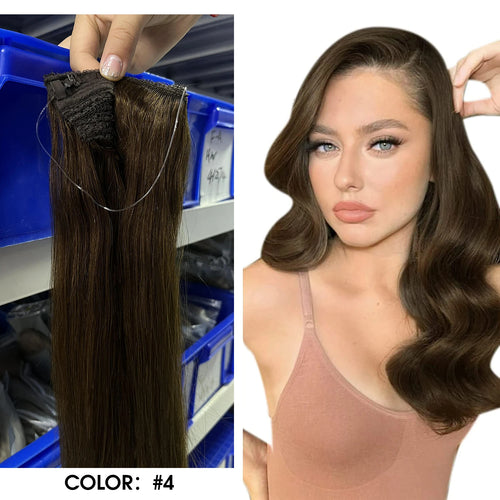 Full Shine Fish Line Hair Extensions Invisible Thread Hair Extension