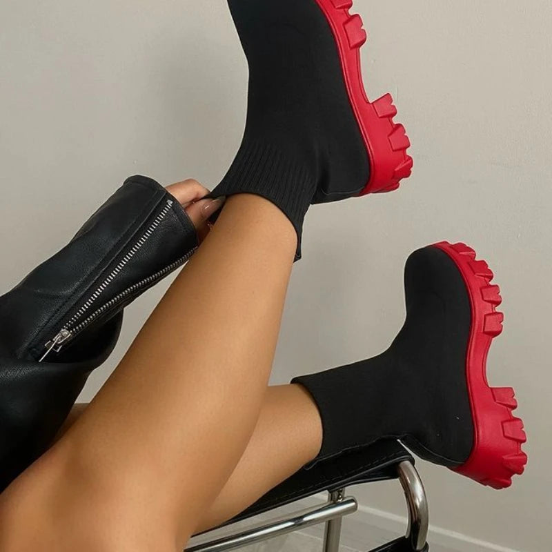 2022 Autumn Winter New Couple Socks Shoes Women Thick-soled Casual