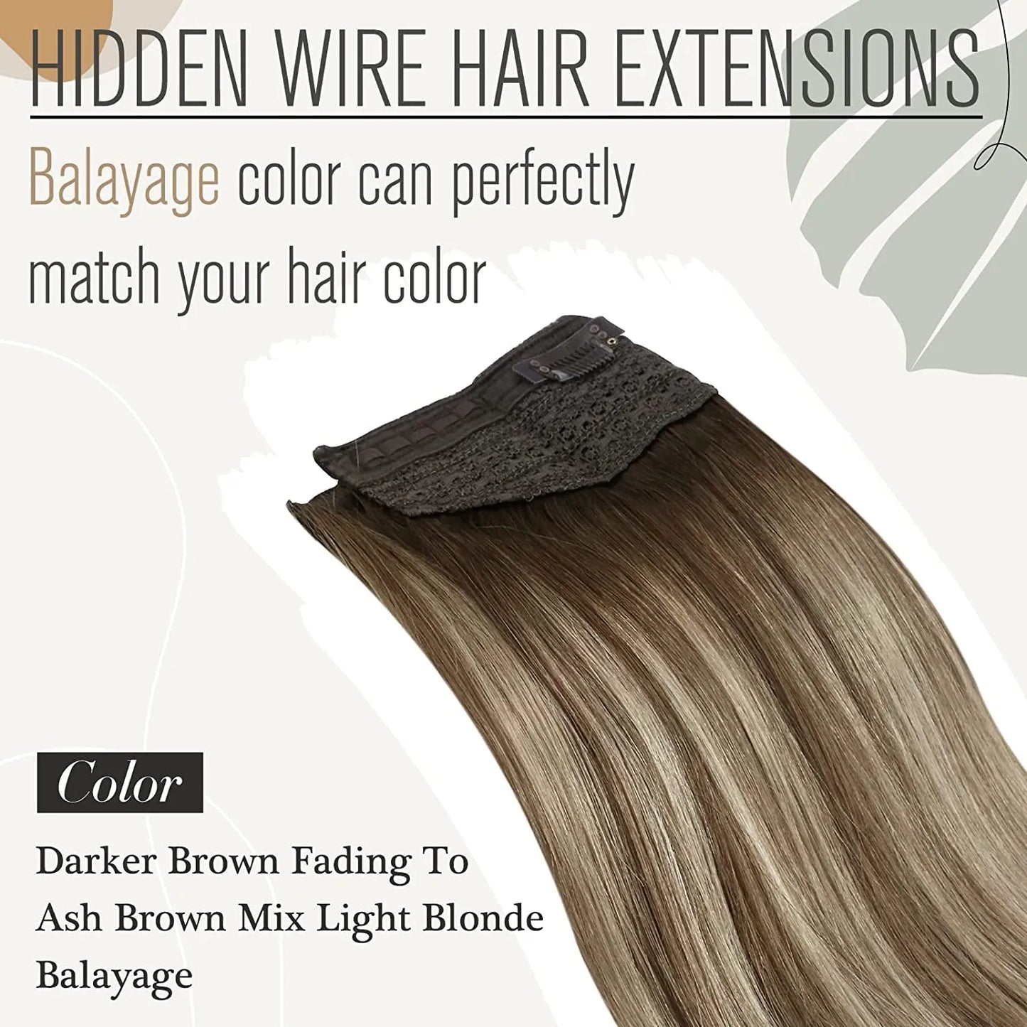 VeSunny Fish Line Human Hair Extension Wire Natural Hair OnePiece
