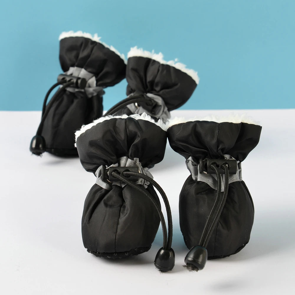 4pcs/set Waterproof Winter Pet Dog Shoes Anti-slip Rain Snow Boots