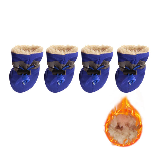 4pcs/set Waterproof Pet Dog Shoes Anti-slip Rain Snow Boot Footwear