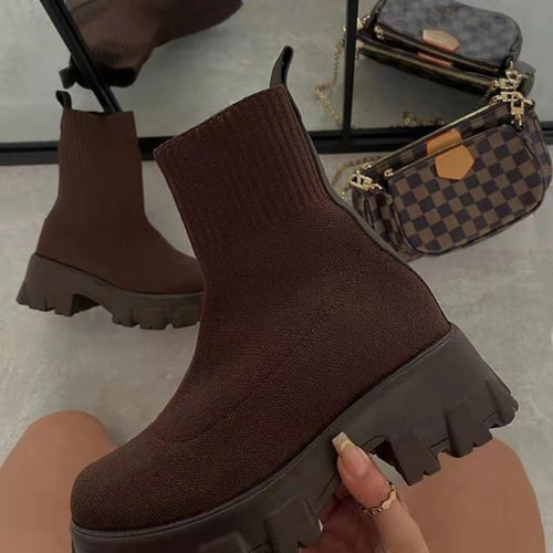 2022 Autumn Winter New Couple Socks Shoes Women Thick-soled Casual