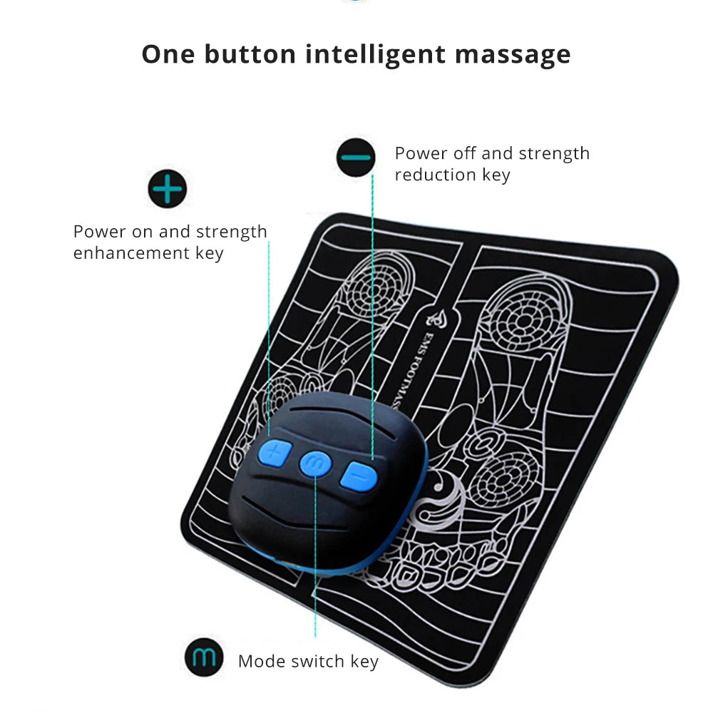 Remote Control EMS Foot Massager Pad Pulse Physiotherapy Micro-current