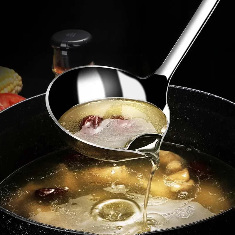 Stainless Steel Colander Spoon Soup Colander Kitchen Soup Gravy Oil