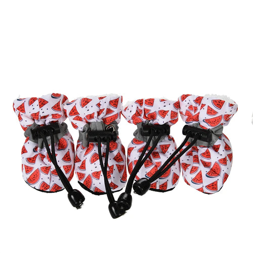 4pcs/set Waterproof Winter Pet Dog Shoes Anti-slip Rain Snow Boots