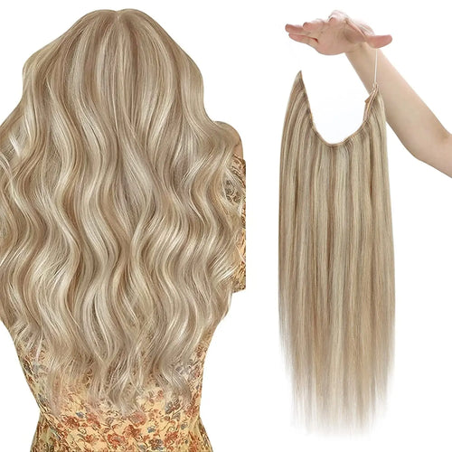 VeSunny Fish Line Human Hair Extension Wire Natural Hair OnePiece