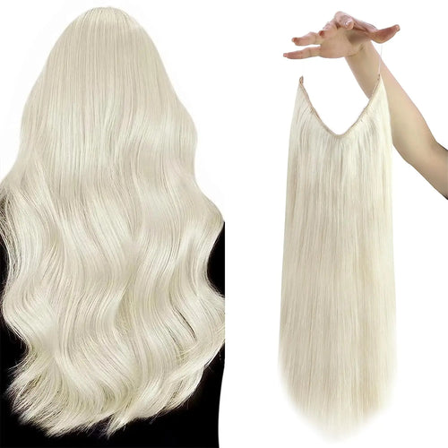 VeSunny Fish Line Human Hair Extension Wire Natural Hair OnePiece