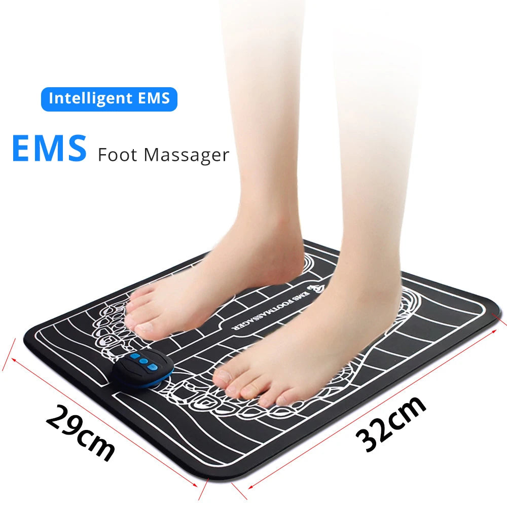 Remote Control EMS Foot Massager Pad Pulse Physiotherapy Micro-current