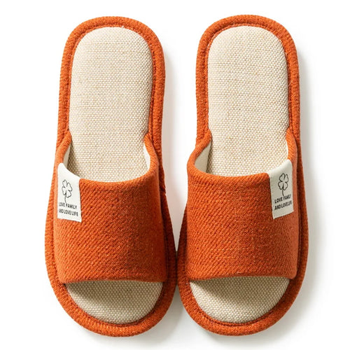 2024 Hot Linen Slippers Women Men Spring Autumn Home Flip Flops Thick