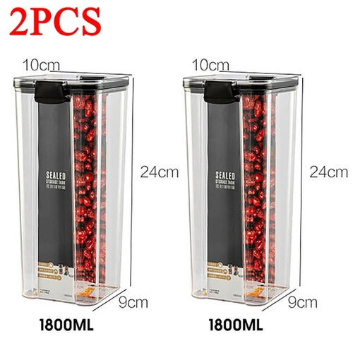 460-1800ml Plastic Food Storage Box Sets Stackable Kitchen Sealed Jar