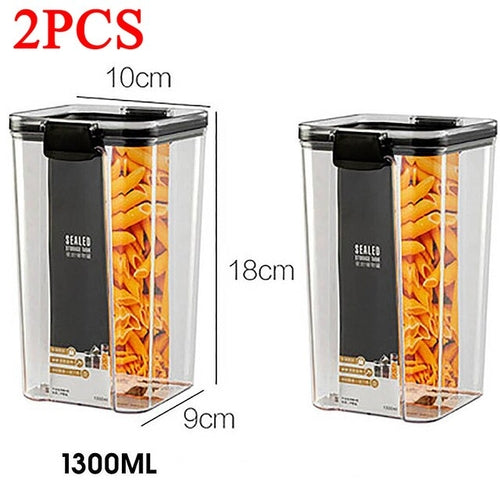460-1800ml Plastic Food Storage Box Sets Stackable Kitchen Sealed Jar