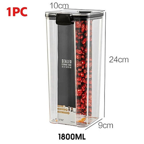 460-1800ml Plastic Food Storage Box Sets Stackable Kitchen Sealed Jar