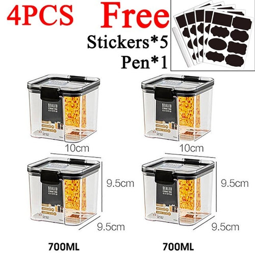 460-1800ml Plastic Food Storage Box Sets Stackable Kitchen Sealed Jar
