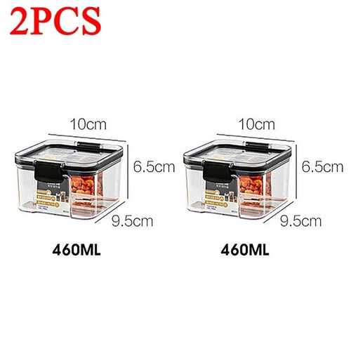 460-1800ml Plastic Food Storage Box Sets Stackable Kitchen Sealed Jar