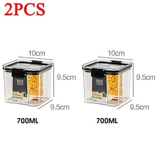 460-1800ml Plastic Food Storage Box Sets Stackable Kitchen Sealed Jar