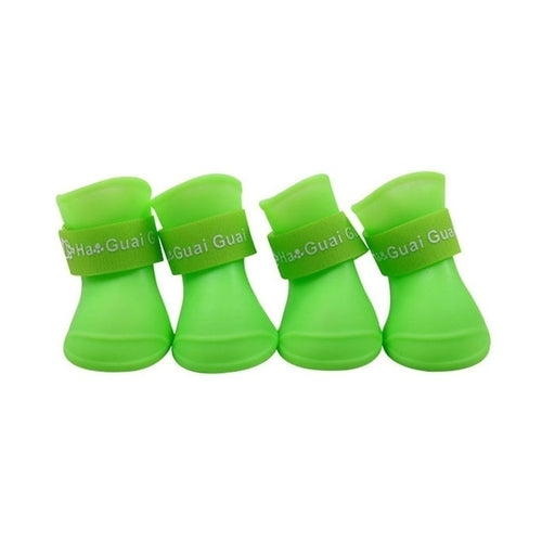4pc/set Pet Dog Rain Shoes Anti Slip Waterproof Cat Shoe Rubber Boots