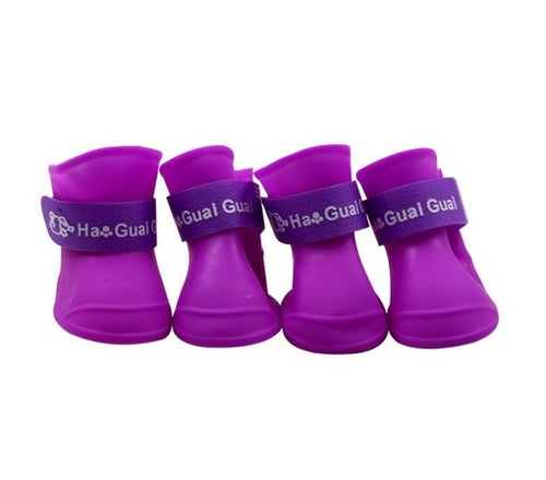 4pc/set Pet Dog Rain Shoes Anti Slip Waterproof Cat Shoe Rubber Boots
