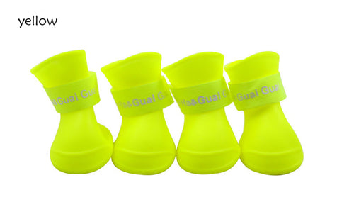 4pc/set Pet Dog Rain Shoes Anti Slip Waterproof Cat Shoe Rubber Boots