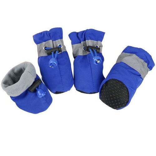 4pcs Antiskid Puppy Shoes Waterproof Winter Pet Dog Anti slip Rain
