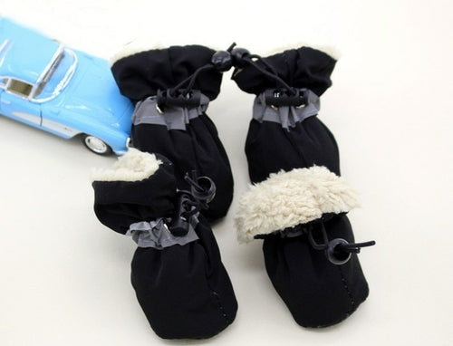 4pcs Antiskid Puppy Shoes Waterproof Winter Pet Dog Anti slip Rain