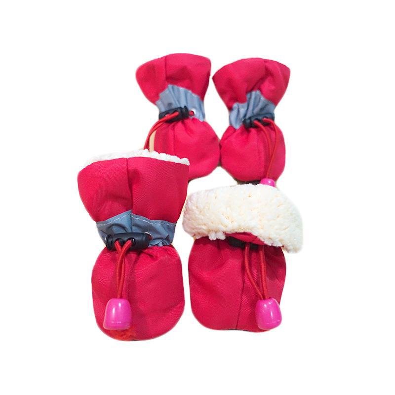 4pcs Antiskid Puppy Shoes Waterproof Winter Pet Dog Anti slip Rain