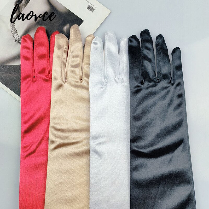 65CM 70CM Lengthen Satin Gloves Women Wedding Evening Party Etiquette