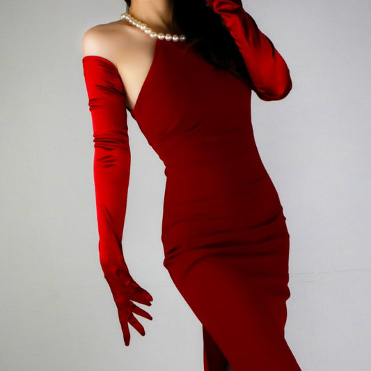 65CM 70CM Lengthen Satin Gloves Women Wedding Evening Party Etiquette