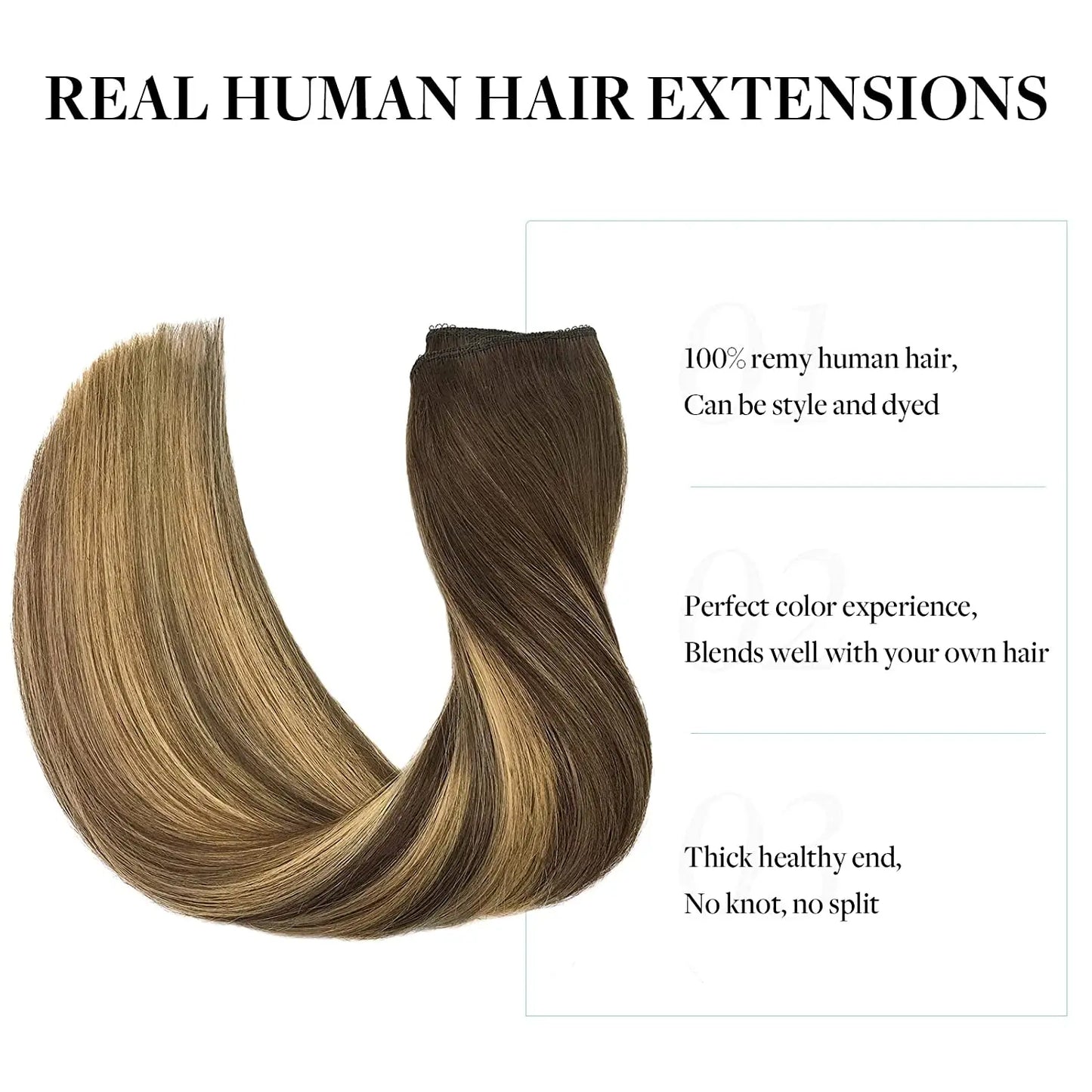 Wire Hair Extension Ombre Wire Real Human Hair Extensions Natural Remy