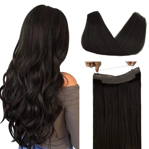 Wire Hair Extension Ombre Wire Real Human Hair Extensions Natural Remy