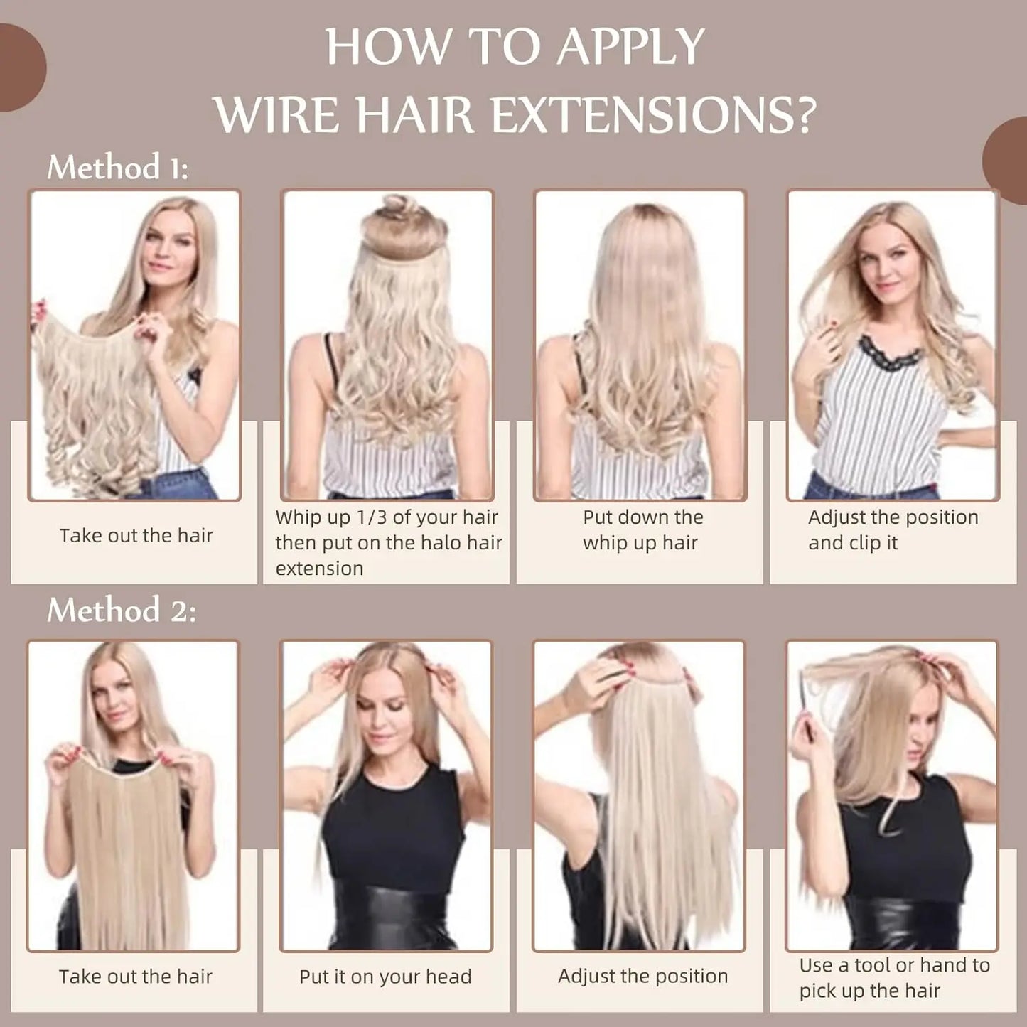 Full Shine Fish Line Hair Extensions Invisible Thread Hair Extension