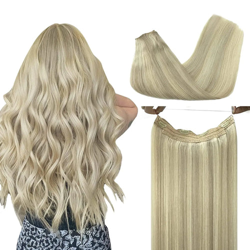 Wire Hair Extension Ombre Wire Real Human Hair Extensions Natural Remy