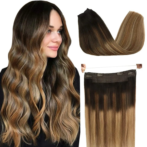 Wire Hair Extension Ombre Wire Real Human Hair Extensions Natural Remy