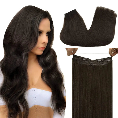 Wire Hair Extension Ombre Wire Real Human Hair Extensions Natural Remy