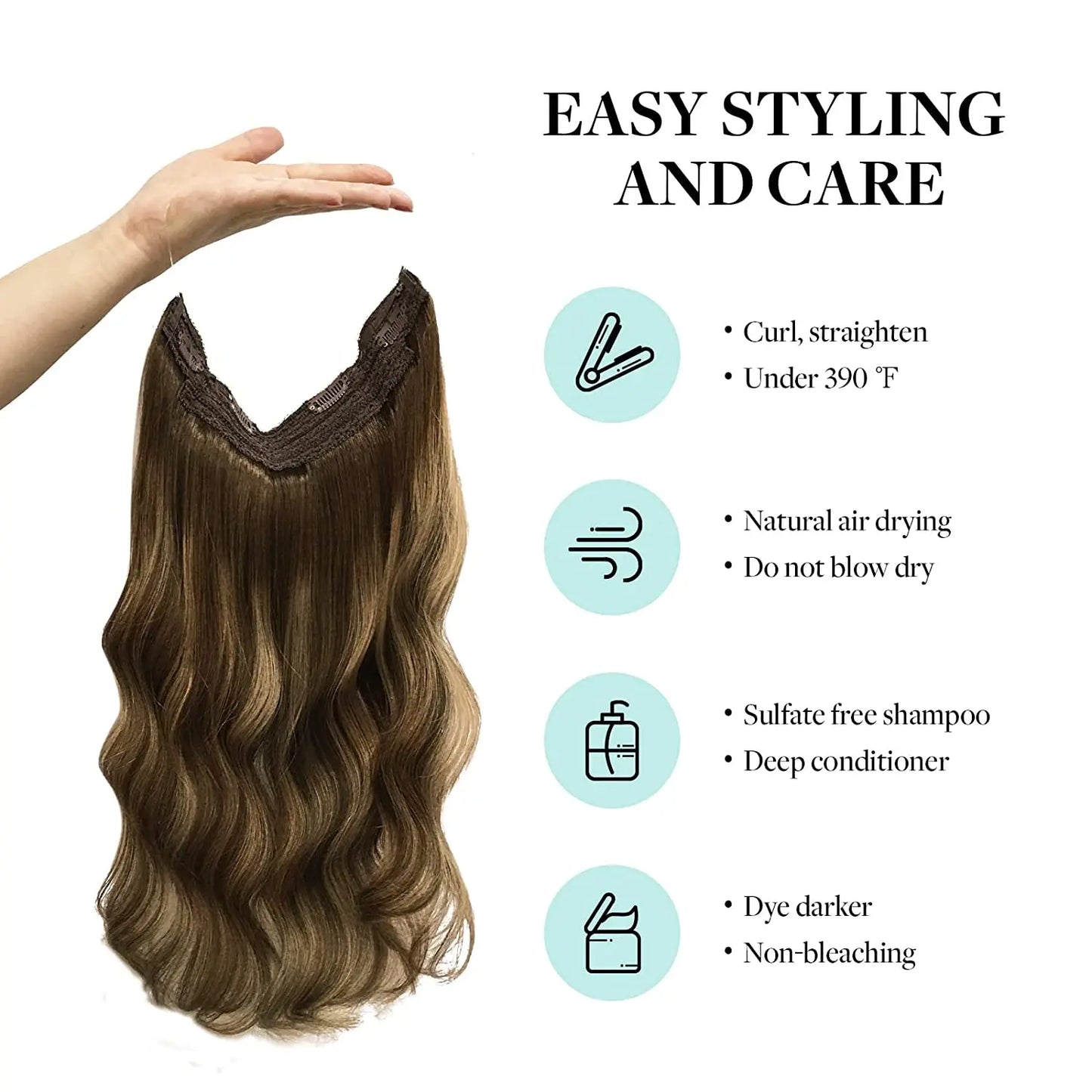 Wire Hair Extension Ombre Wire Real Human Hair Extensions Natural Remy